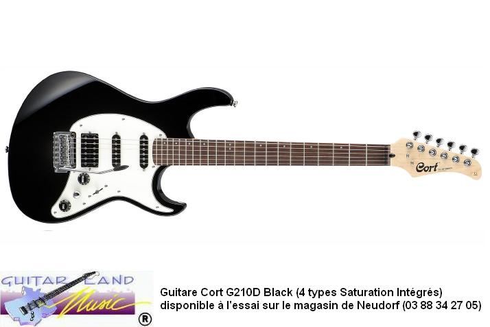 Guitare Cort G210D Noir (4 types de Saturation Integres)